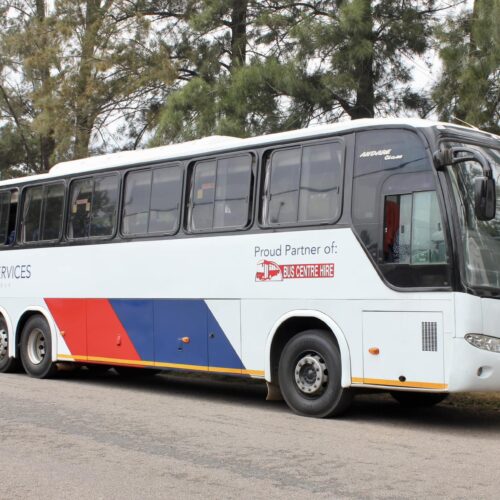 71-seater bus available for hire in Johannesburg from Bus Hire Johannesburg, powered by TAG Passenger Services – ideal for group travel, school transport, and events. Branded with TAG Passenger Services and proudly partnered with Bus Centre Hire.