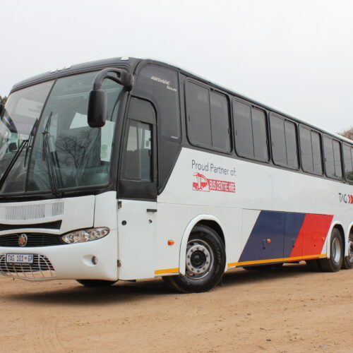 71-seater bus available for hire in Johannesburg from Bus Hire Johannesburg, powered by TAG Passenger Services – ideal for group travel, school transport, and events. Branded with TAG Passenger Services and proudly partnered with Bus Centre Hire.