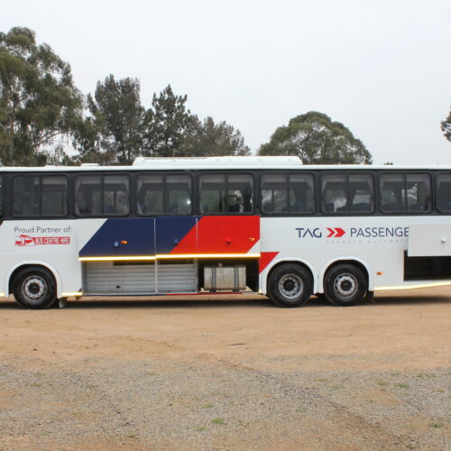 71-seater bus available for hire in Johannesburg from Bus Hire Johannesburg, powered by TAG Passenger Services – ideal for group travel, school transport, and events. Branded with TAG Passenger Services and proudly partnered with Bus Centre Hire.