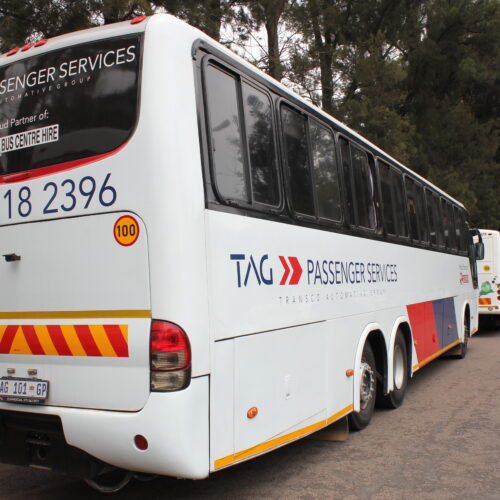 71-seater bus available for hire in Johannesburg from Bus Hire Johannesburg, powered by TAG Passenger Services – ideal for group travel, school transport, and events. Branded with TAG Passenger Services and proudly partnered with Bus Centre Hire.