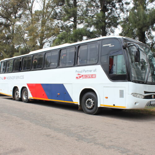 71-seater bus available for hire in Johannesburg from Bus Hire Johannesburg, powered by TAG Passenger Services – ideal for group travel, school transport, and events. Branded with TAG Passenger Services and proudly partnered with Bus Centre Hire.