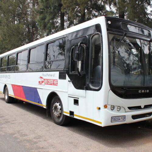 60-seater bus available for hire in Johannesburg from Bus Hire Johannesburg, powered by TAG Passenger Services – ideal for group travel, school transport, and events. Branded with TAG Passenger Services and proudly partnered with Bus Centre Hire.