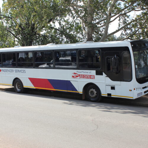 60-seater bus available for hire in Johannesburg from Bus Hire Johannesburg, powered by TAG Passenger Services – ideal for group travel, school transport, and events. Branded with TAG Passenger Services and proudly partnered with Bus Centre Hire.